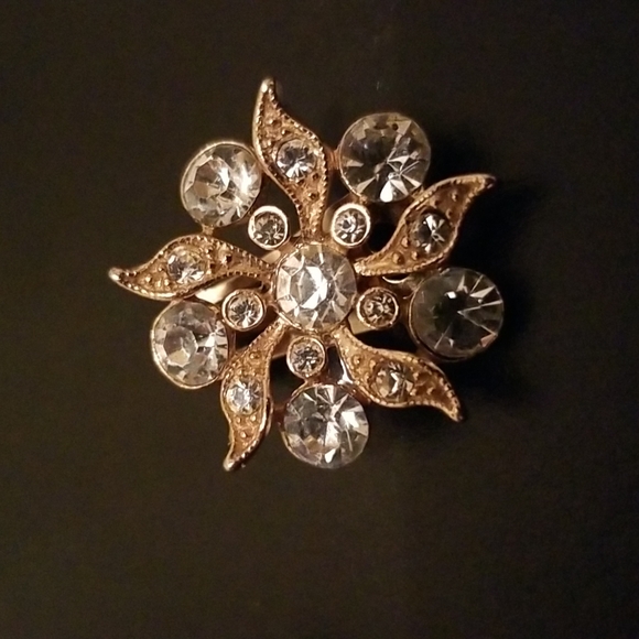 Vintage Signed Charel Rhinestone Gold Tone Suite - Picture 11 of 12